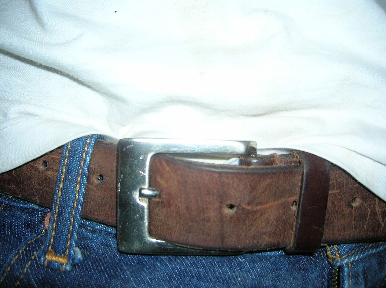 A leather belt