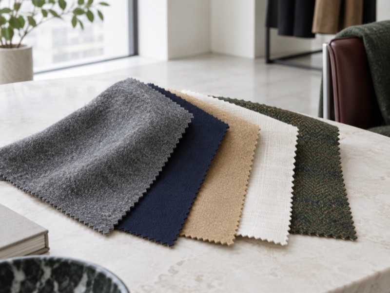 A fan of cloth swatches