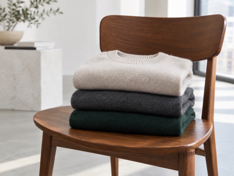 A stack of three sweaters