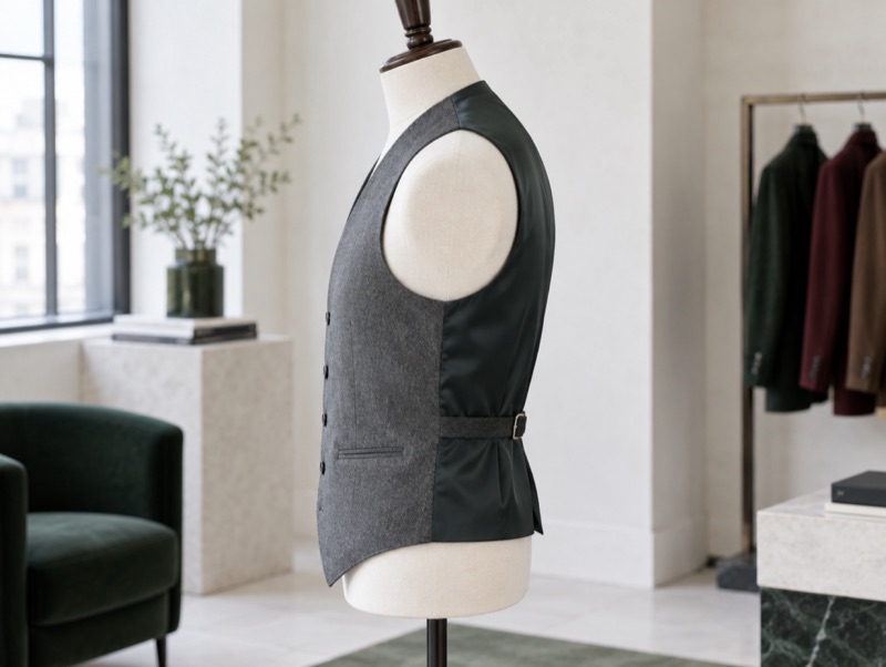 A flannel waistcoat with a silk back