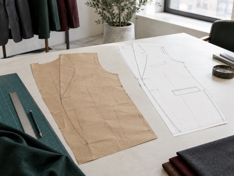 A hand-drawn pattern beside a standard block