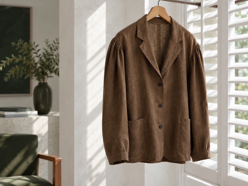 A soft Neapolitan-style linen jacket by a window