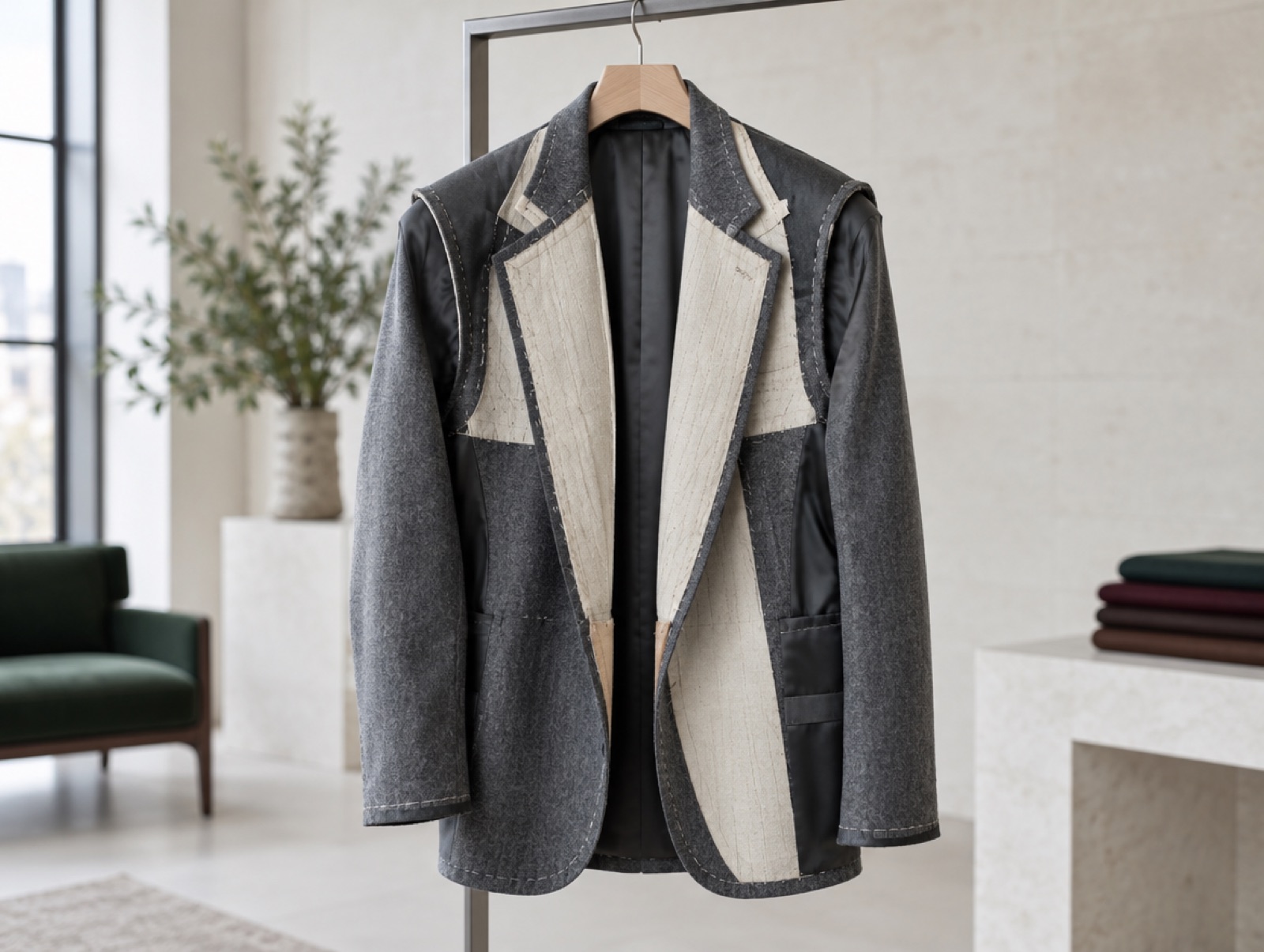 A jacket inside out showing its construction