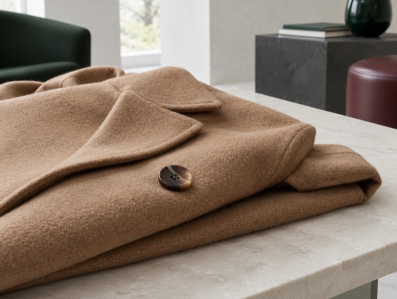 Camel-hair coating in natural tan