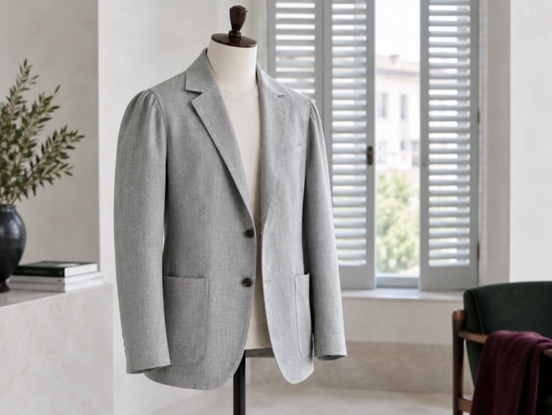 A soft Neapolitan-cut jacket on a dummy