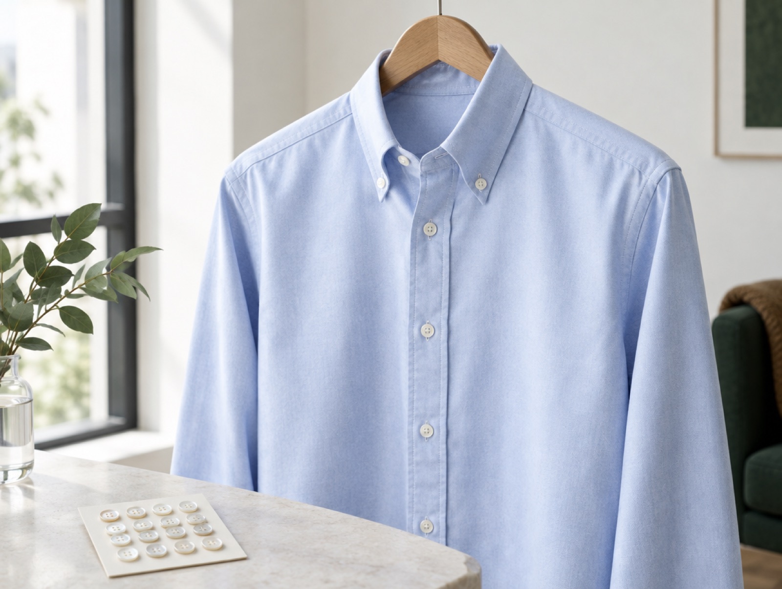 An illustration of a shirt of the kind the house makes. Not a photograph of the house's own work.