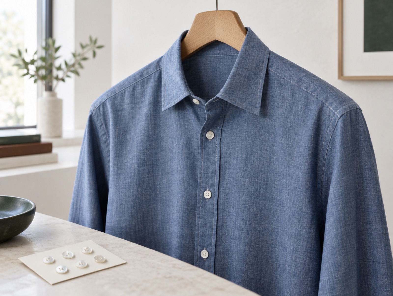 An illustration of a shirt of the kind the house makes. Not a photograph of the house's own work.