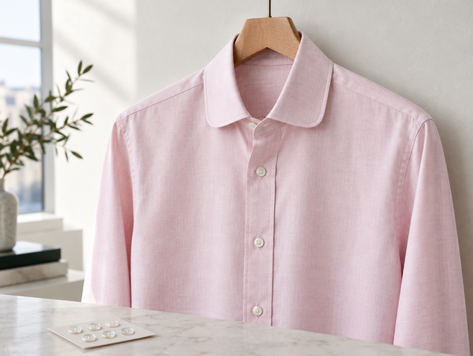 An illustration of a shirt of the kind the house makes. Not a photograph of the house's own work.