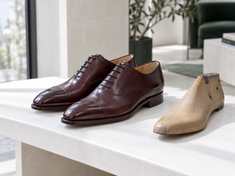 An illustration of a welted shoe of the kind the house makes. Not a photograph of the house's own work.
