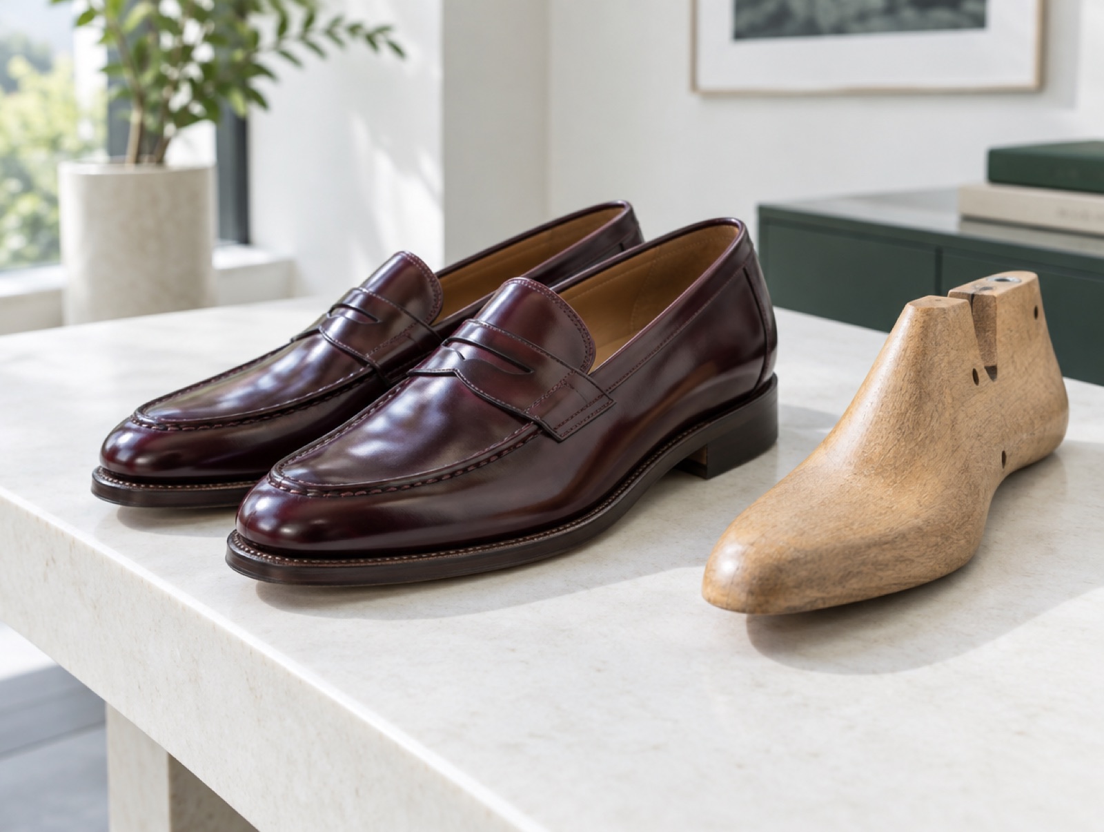 An illustration of a welted shoe of the kind the house makes. Not a photograph of the house's own work.