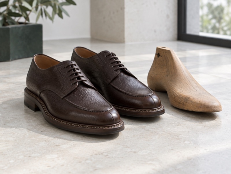 An illustration of a welted shoe of the kind the house makes. Not a photograph of the house's own work.
