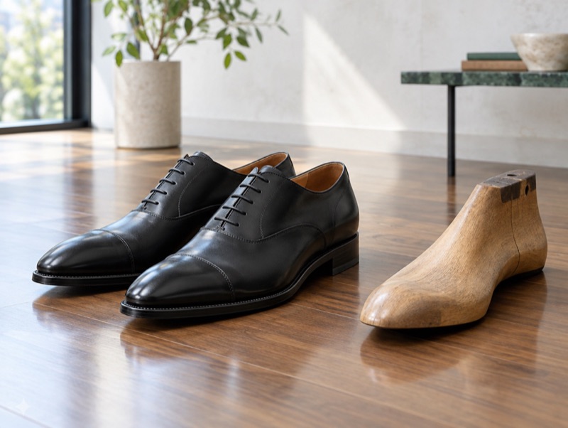 An illustration of a welted shoe of the kind the house makes. Not a photograph of the house's own work.