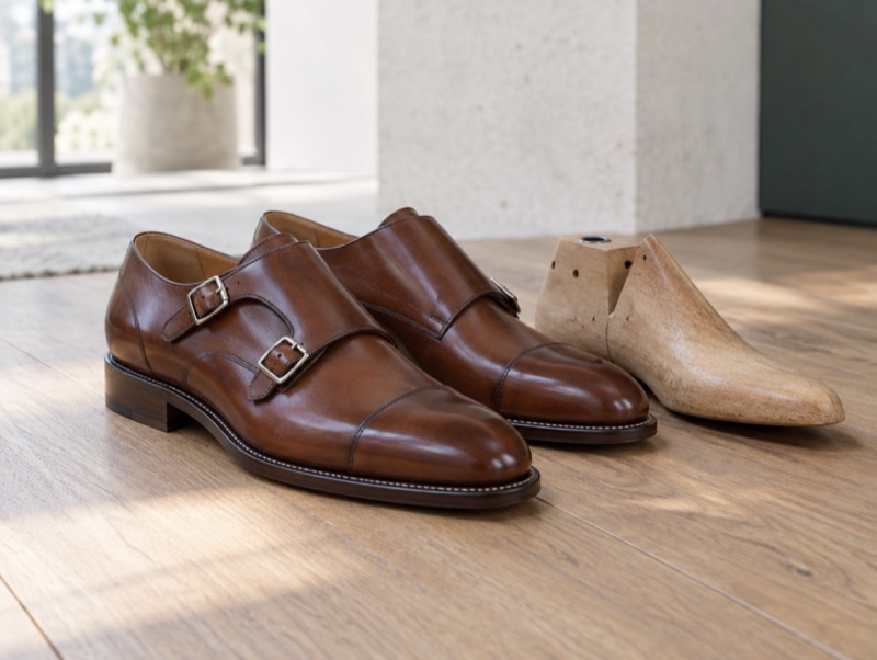 An illustration of a welted shoe of the kind the house makes. Not a photograph of the house's own work.