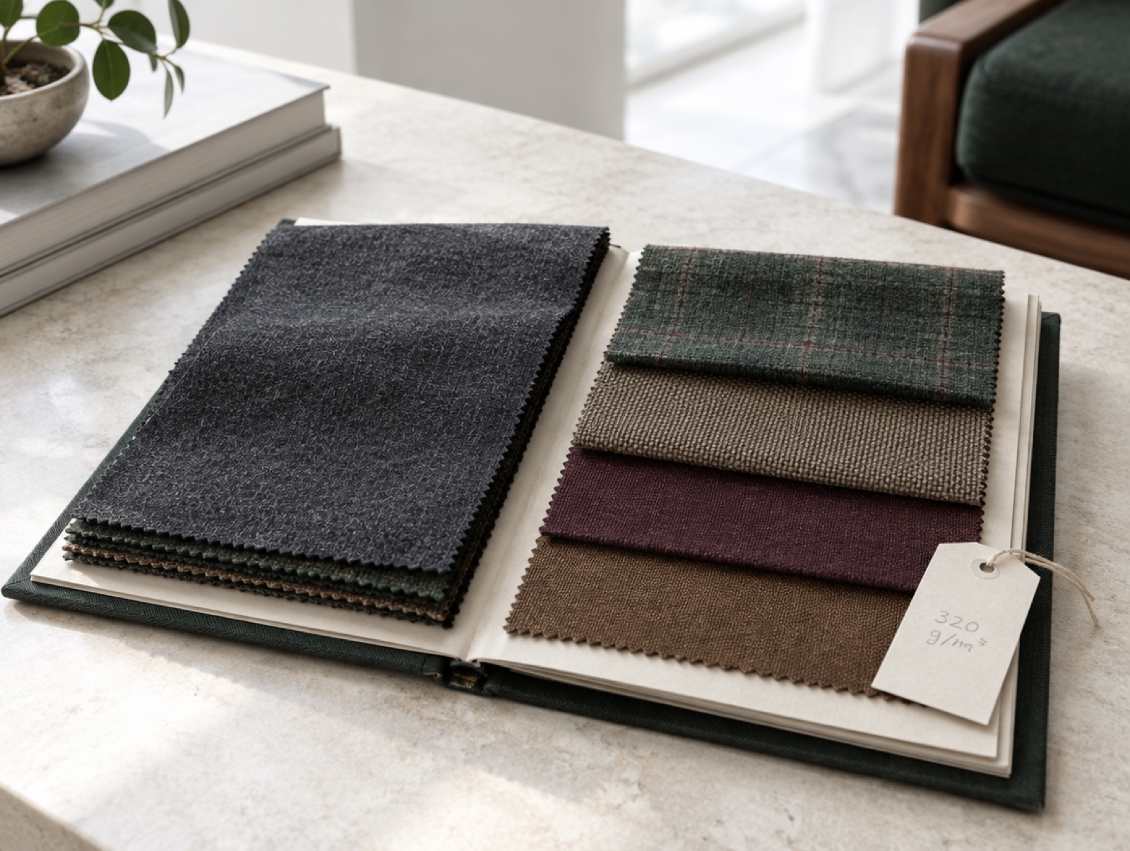 An open cloth bunch book