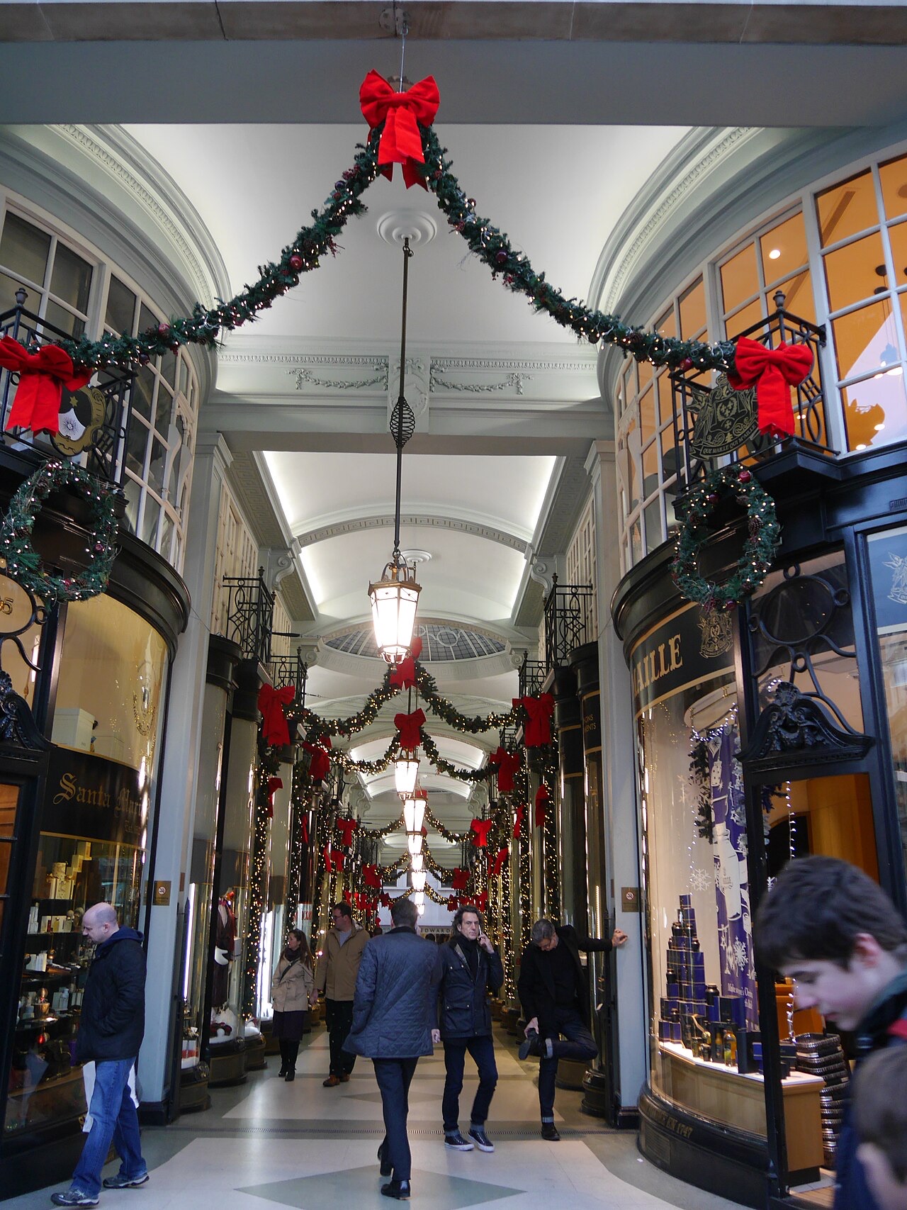 Inside the Piccadilly Arcade at Christmas