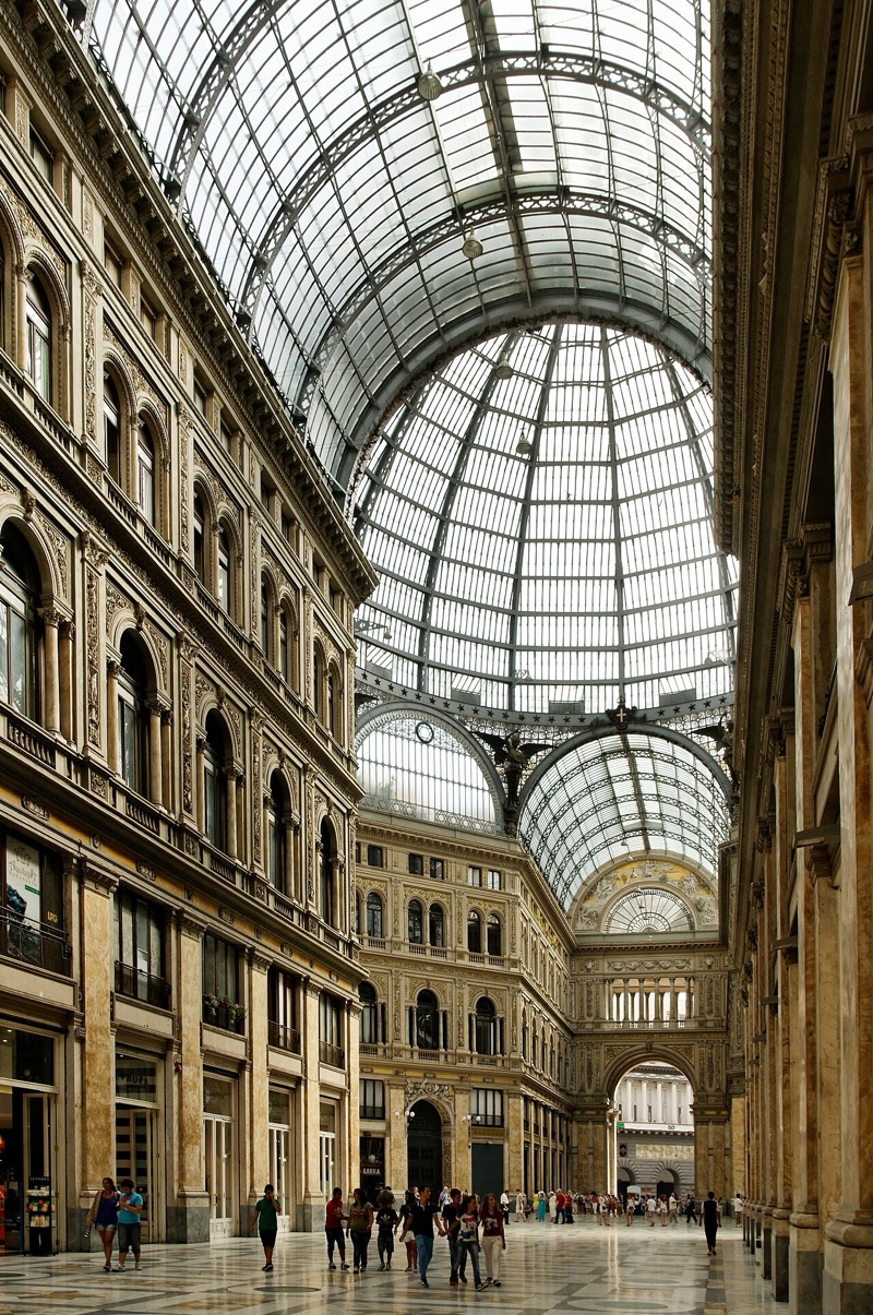 Inside the Galleria Umberto I, Naples