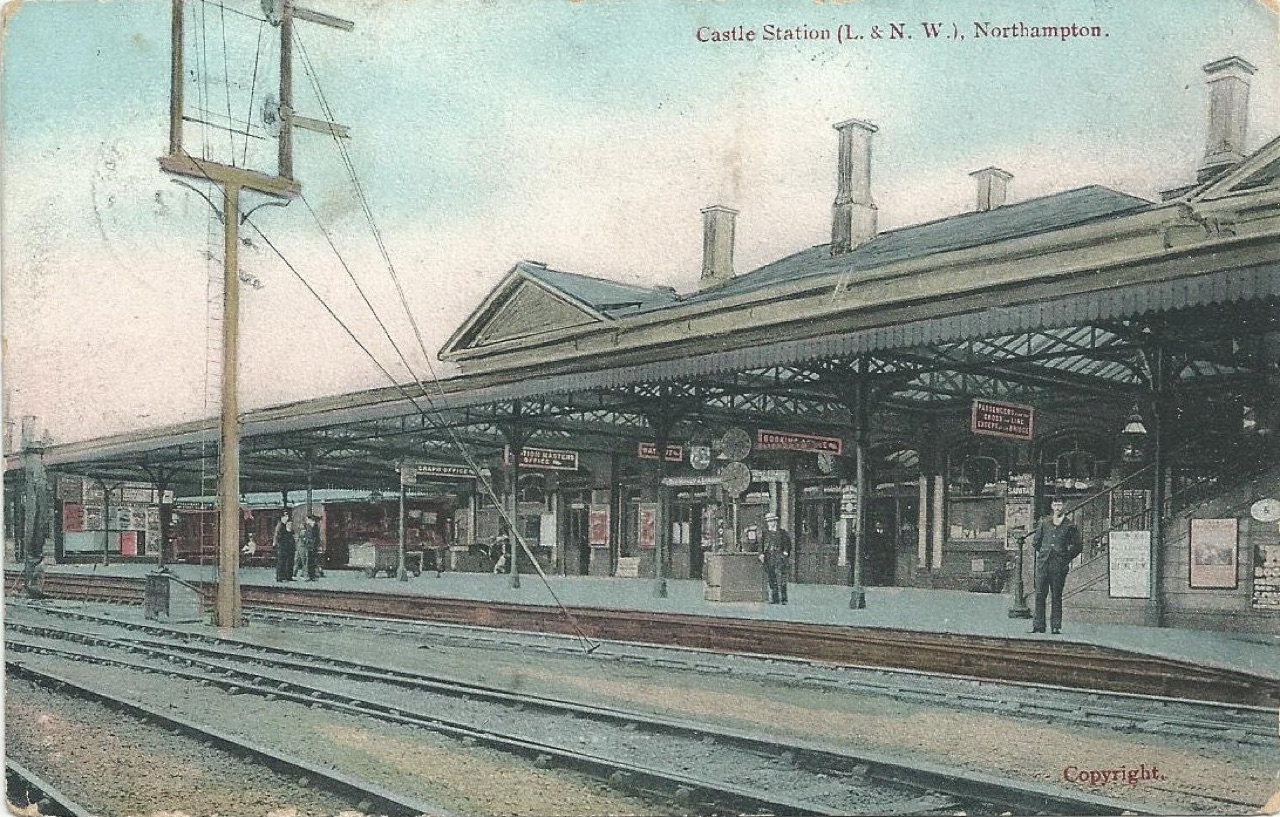 Castle Station, Northampton, on an early postcard