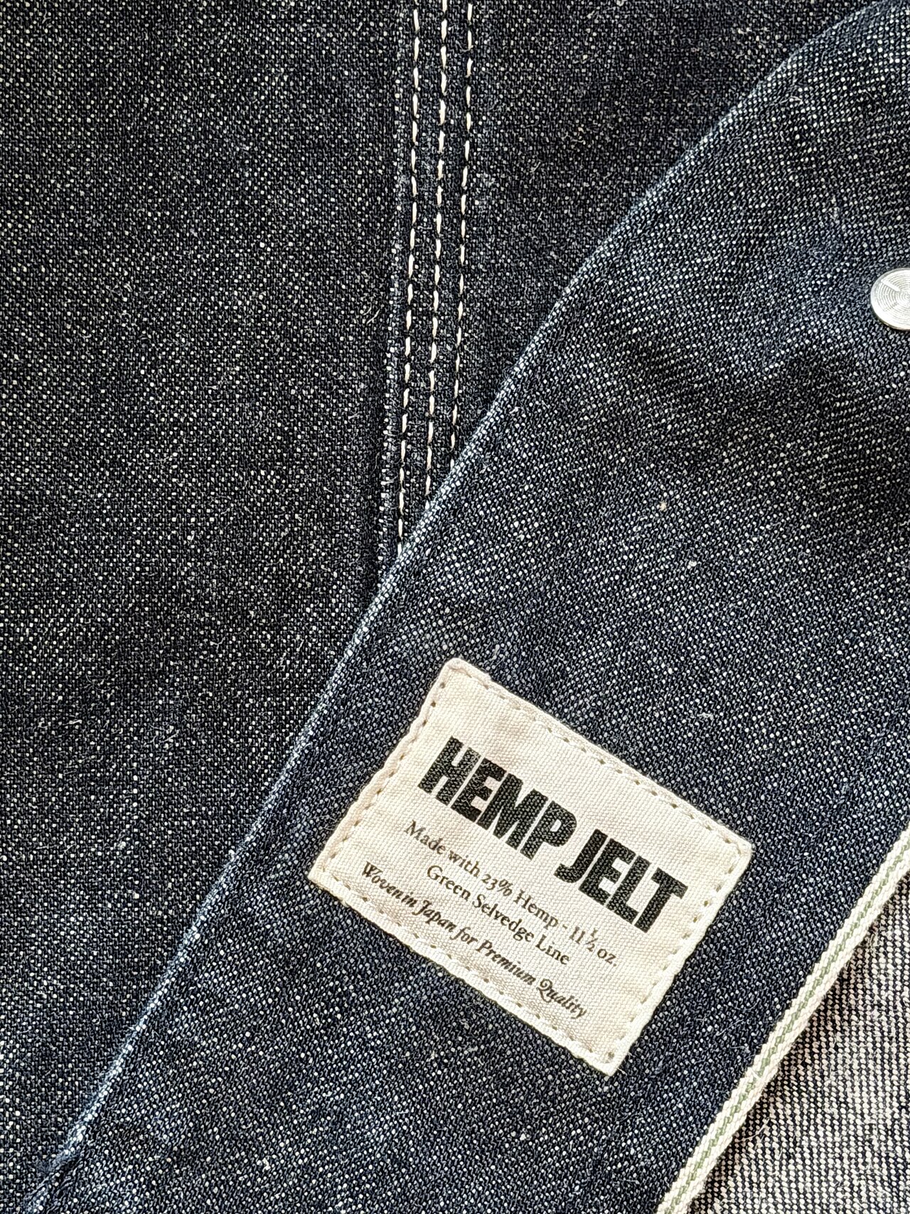 Denim — an indigo warp over an undyed weft