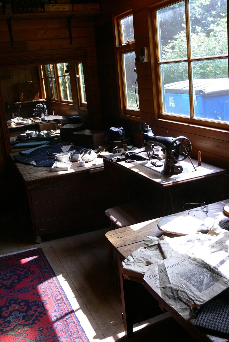 A jacket being made in a tailoring workshop